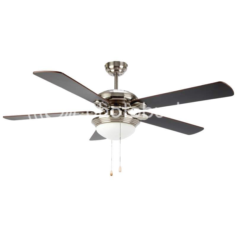 52" Modern Luxury 5Blade Brushed Nickle Hanging Ceiling Fan with Light